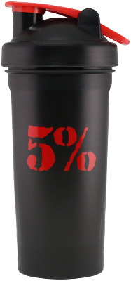 Rich Piana 5% Nutrition Shacker Cup With Flip Top Black With Red 600ml